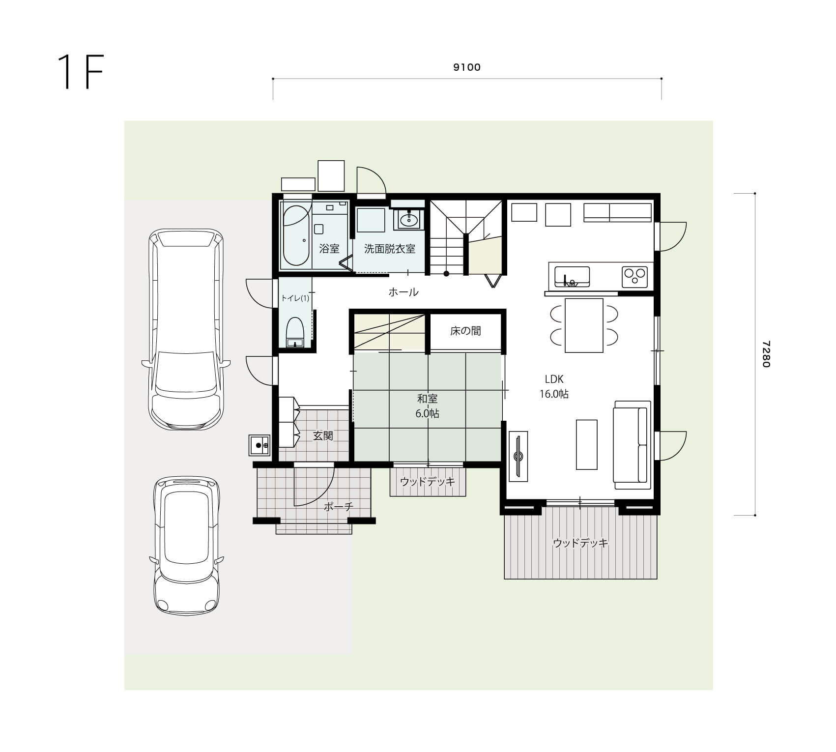 ベルグ1F間取り図