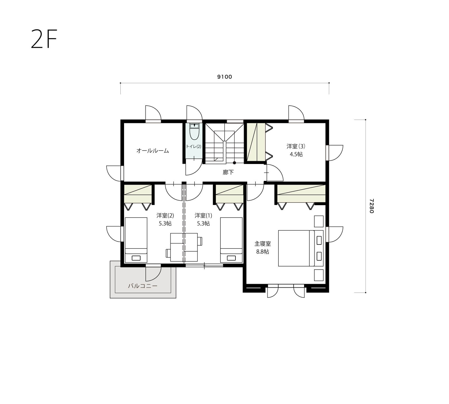 ベルグ2F間取り図